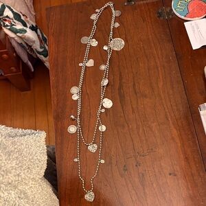 Silver Coin Charm Necklace